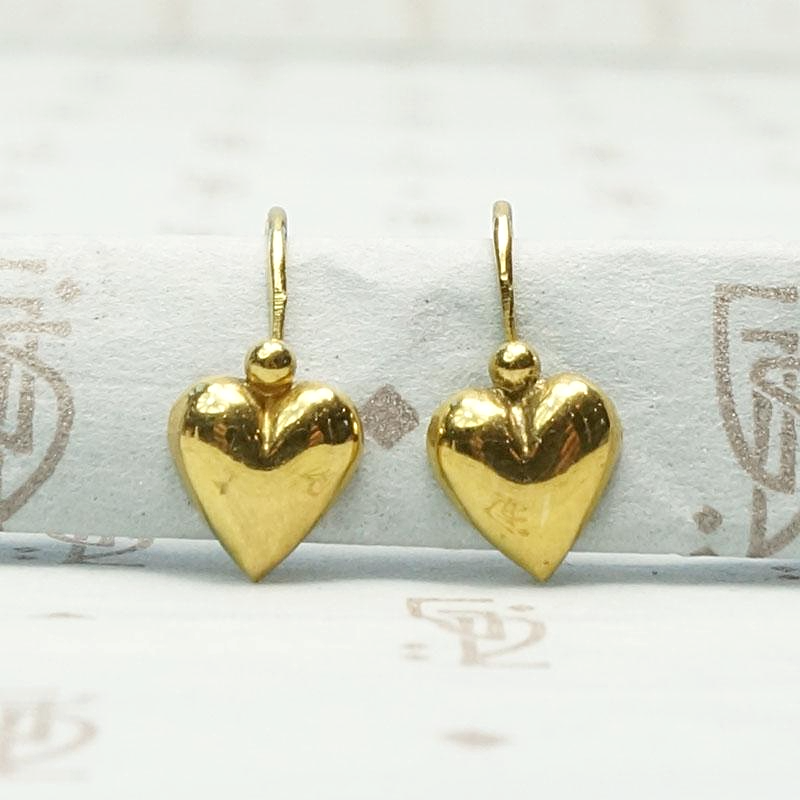 Darling French Hearts Earrings in 18k Gold
