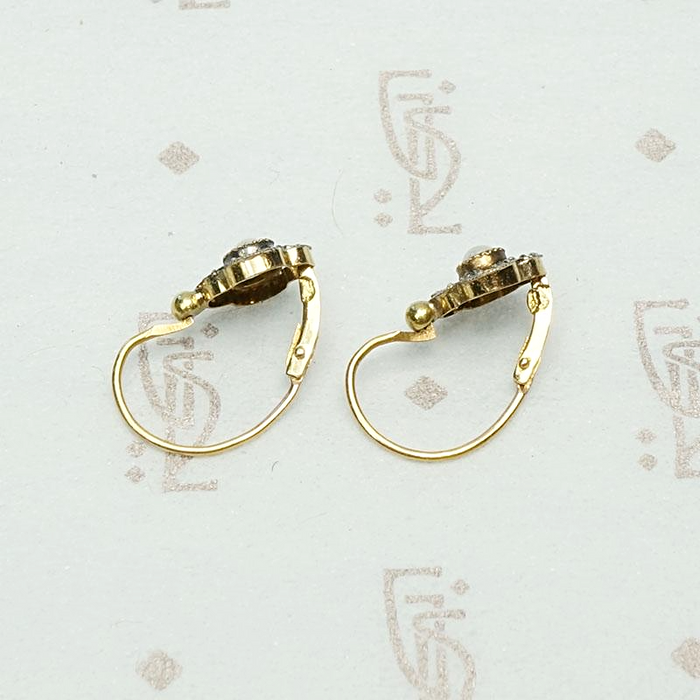 Petite French Earrings in Pearl Platinum & Gold