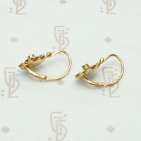 Green & Gold French Flower Earrings