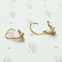 Green & Gold French Flower Earrings