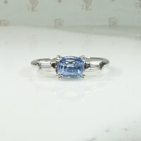 Cushion Cut Sapphire in Platinum Engagement Ring