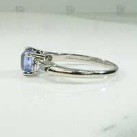 Cushion Cut Sapphire in Platinum Engagement Ring
