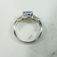 Cushion Cut Sapphire in Platinum Engagement Ring