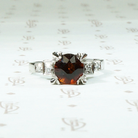 Industria Argentina Modernist Madeira Citrine & Platinum Ring