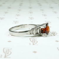 Industria Argentina Modernist Madeira Citrine & Platinum Ring