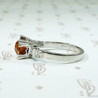 Industria Argentina Modernist Madeira Citrine & Platinum Ring