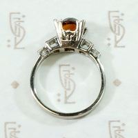 Industria Argentina Modernist Madeira Citrine & Platinum Ring