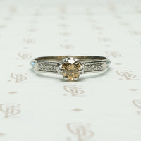 Vintage Fancy Yellow Diamond Engagement Ring