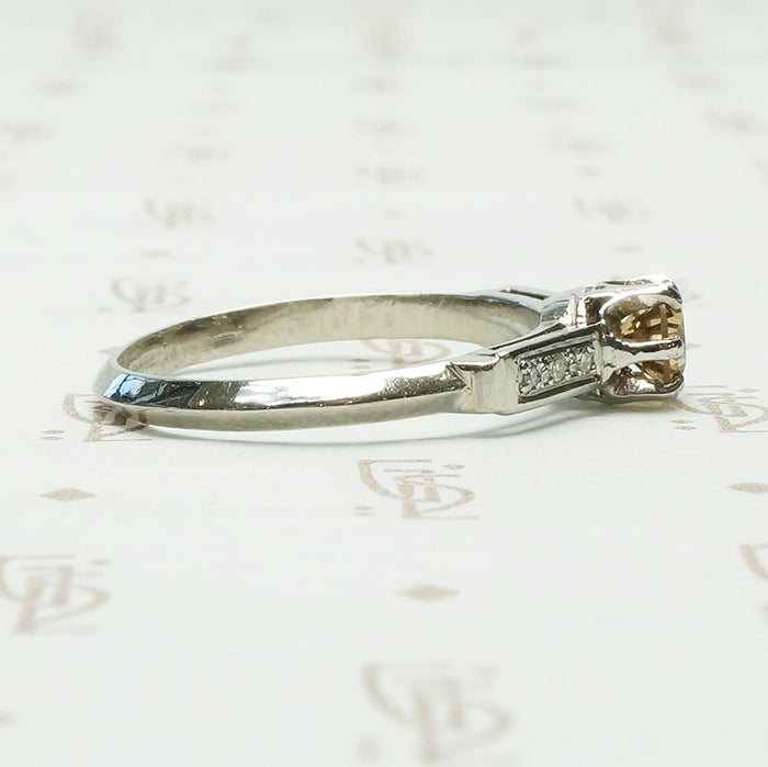 Vintage Fancy Yellow Diamond Engagement Ring