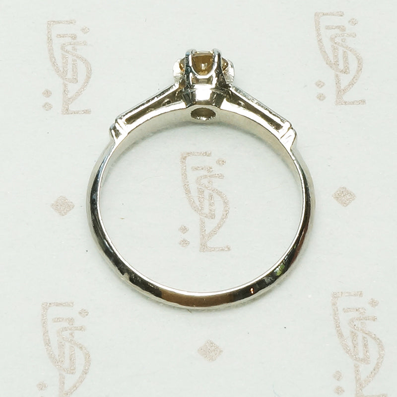 Vintage Fancy Yellow Diamond Engagement Ring
