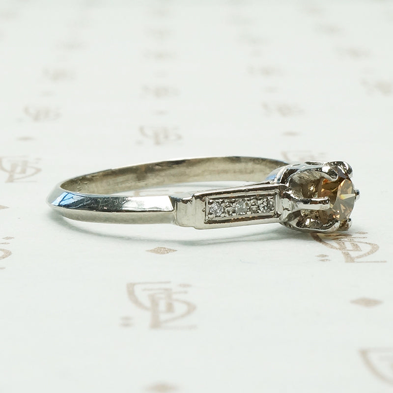 Vintage Fancy Yellow Diamond Engagement Ring
