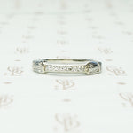 art deco channel set diamond band 18k white gold