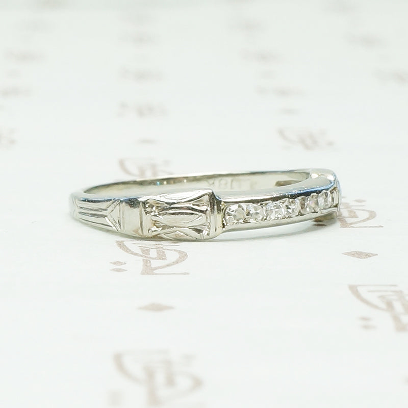The Little Beauty Art Deco Diamond Band