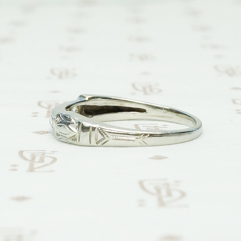 The Little Beauty Art Deco Diamond Band