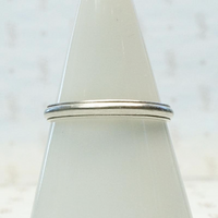 Platinum Half Round Wedding Band with Milgrain