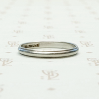 Platinum Half Round Wedding Band with Milgrain