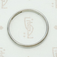 Platinum Half Round Wedding Band with Milgrain