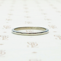 Retro Faceted Platinum Wedding Band