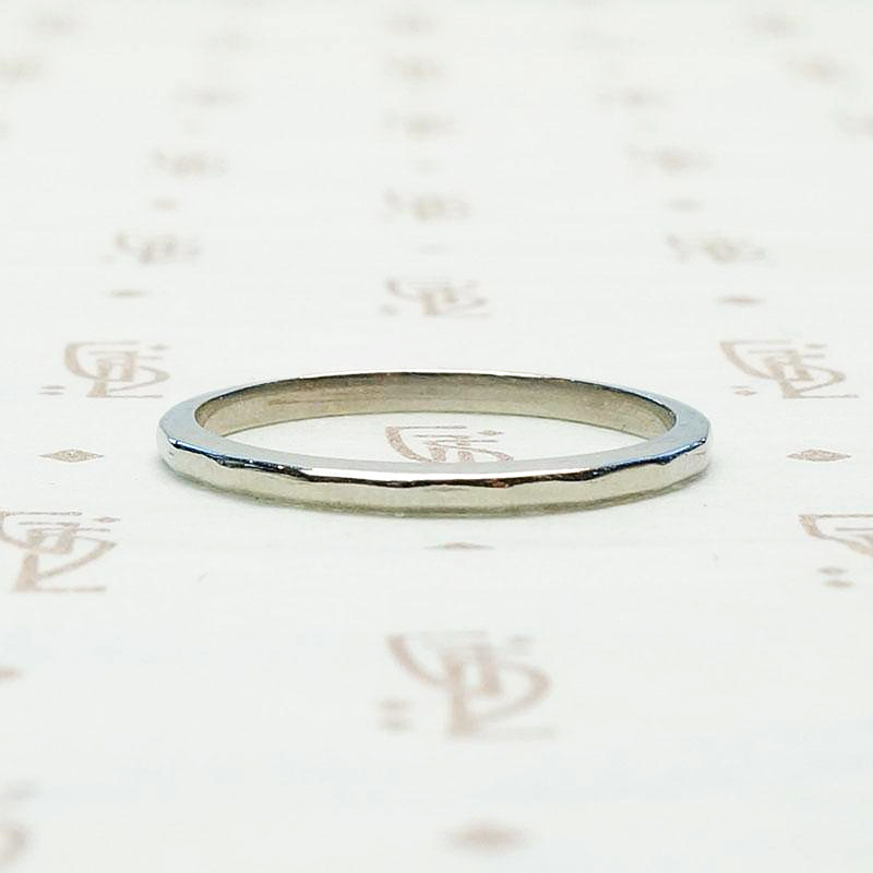 Retro Faceted Platinum Wedding Band