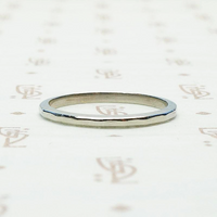 Retro Faceted Platinum Wedding Band