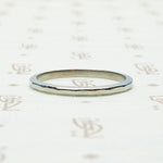 Retro Faceted Platinum Wedding Band