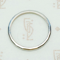 Retro Faceted Platinum Wedding Band