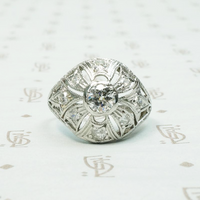 Edwardian Diamond & Filigree Bombé Ring