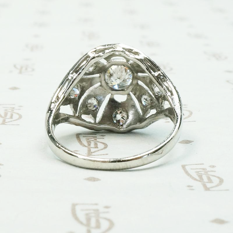 Edwardian Diamond & Filigree Bombé Ring