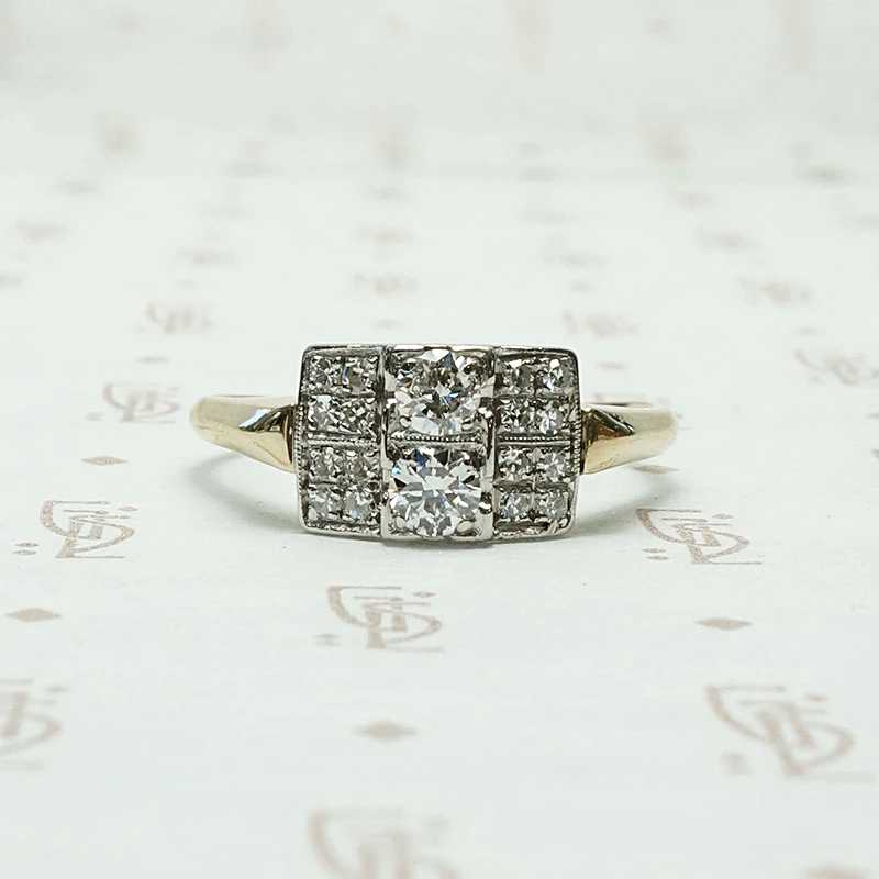 Gorgeous Geometric Two Tone Diamond Ring
