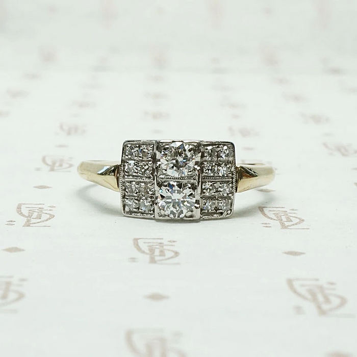 Gorgeous Geometric Two Tone Diamond Ring