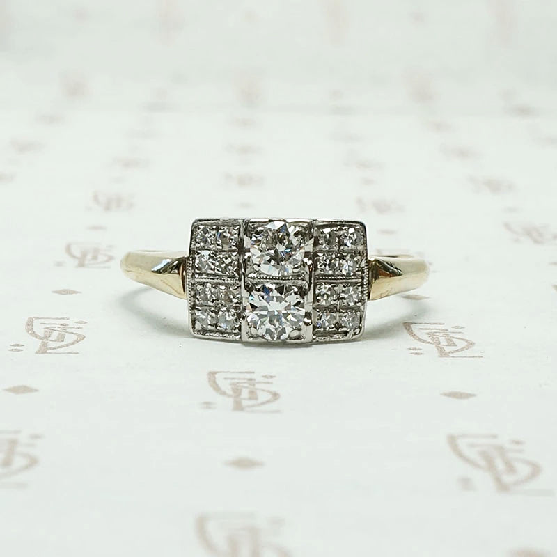 Gorgeous Geometric Two Tone Diamond Ring