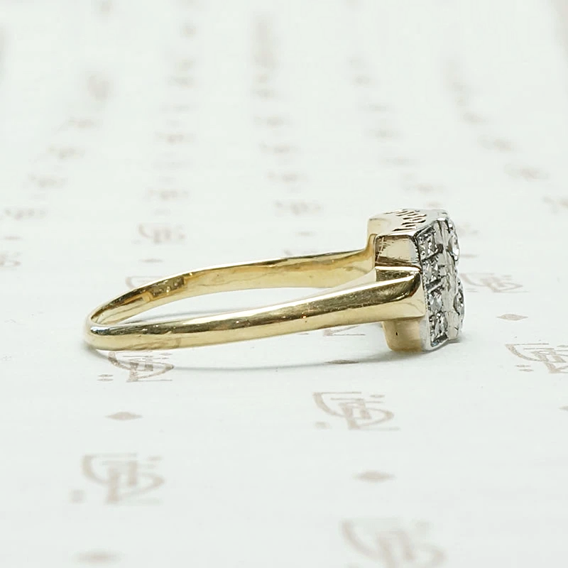 Gorgeous Geometric Two Tone Diamond Ring