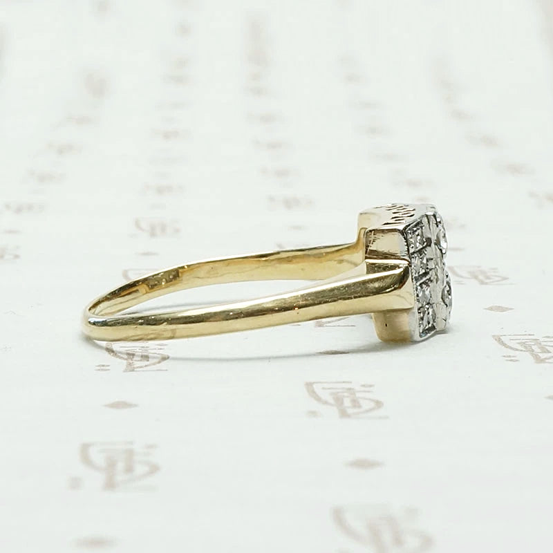 Gorgeous Geometric Two Tone Diamond Ring