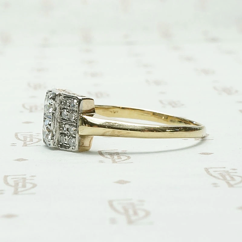 Gorgeous Geometric Two Tone Diamond Ring