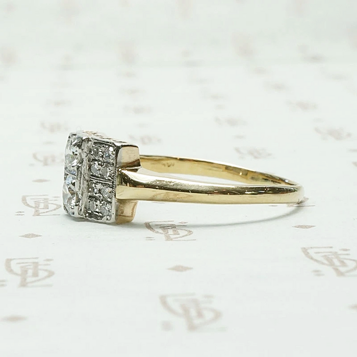 Gorgeous Geometric Two Tone Diamond Ring