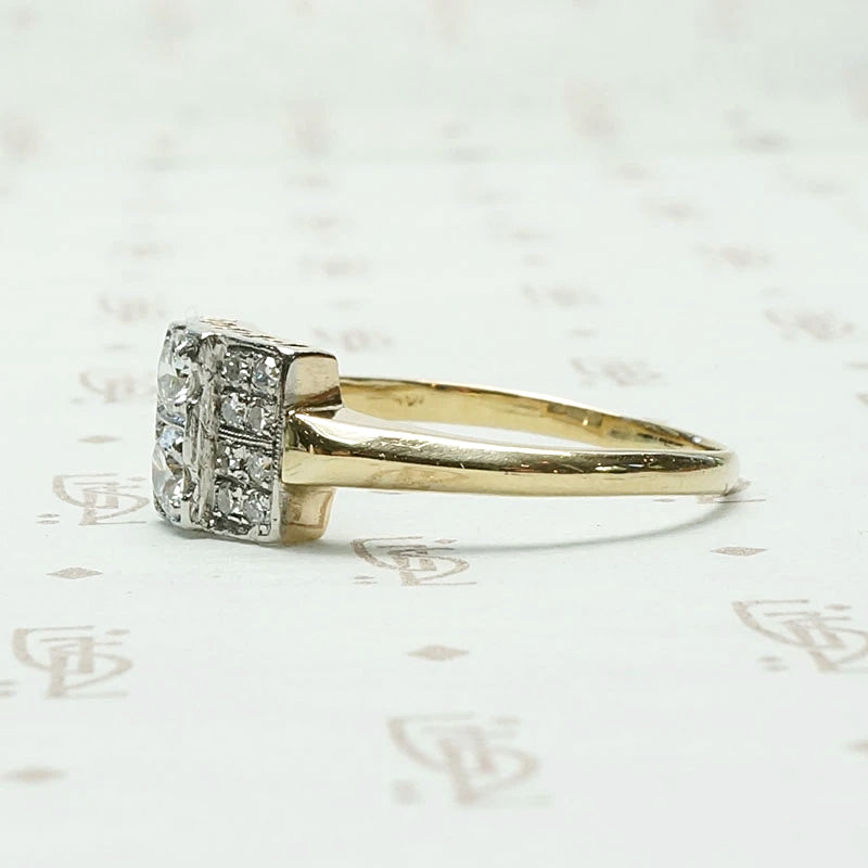 Gorgeous Geometric Two Tone Diamond Ring