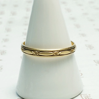 Art Deco Rosy Gold Floral Band in Larger Size