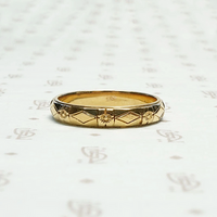 Art Deco Forget Me Not Band in Rosy Gold