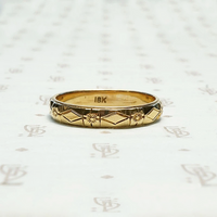 Art Deco Forget Me Not Band in Rosy Gold