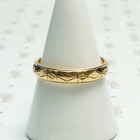 Art Deco Forget Me Not Band in Rosy Gold