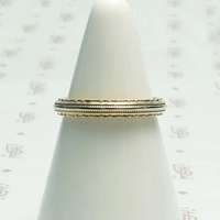 Two Tone Art Deco Engraved Wedding Band