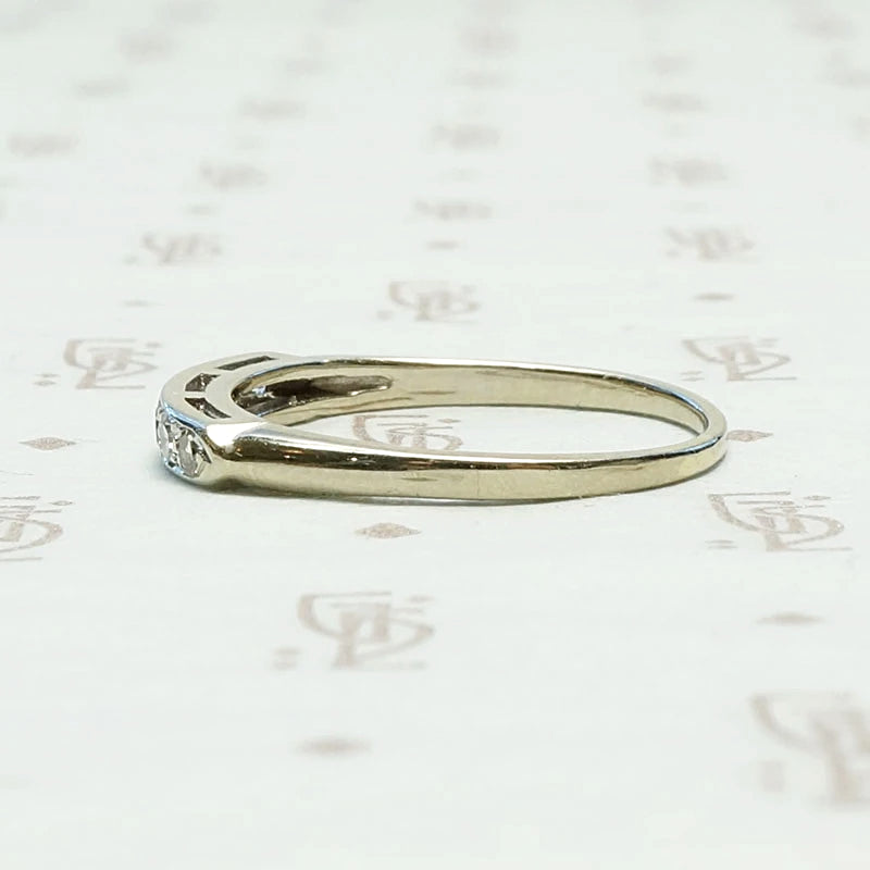 Seven Diamond White Gold Wedding Band