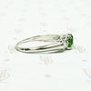 Spring Green Tourmaline in Flowery White Gold Ring