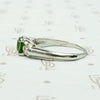 Spring Green Tourmaline in Flowery White Gold Ring