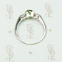 Spring Green Tourmaline in Flowery White Gold Ring