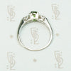 Spring Green Tourmaline in Flowery White Gold Ring