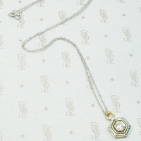 Hexagonal Two Tone Art Deco Diamond Pendant