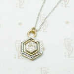 Hexagonal Two Tone Art Deco Diamond Pendant