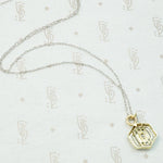 Hexagonal Two Tone Art Deco Diamond Pendant