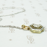 Hexagonal Two Tone Art Deco Diamond Pendant